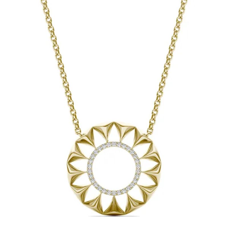 Sunflower-Inspired Round Moissanite Necklace