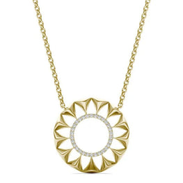 Sunflower-Inspired Round Moissanite Necklace