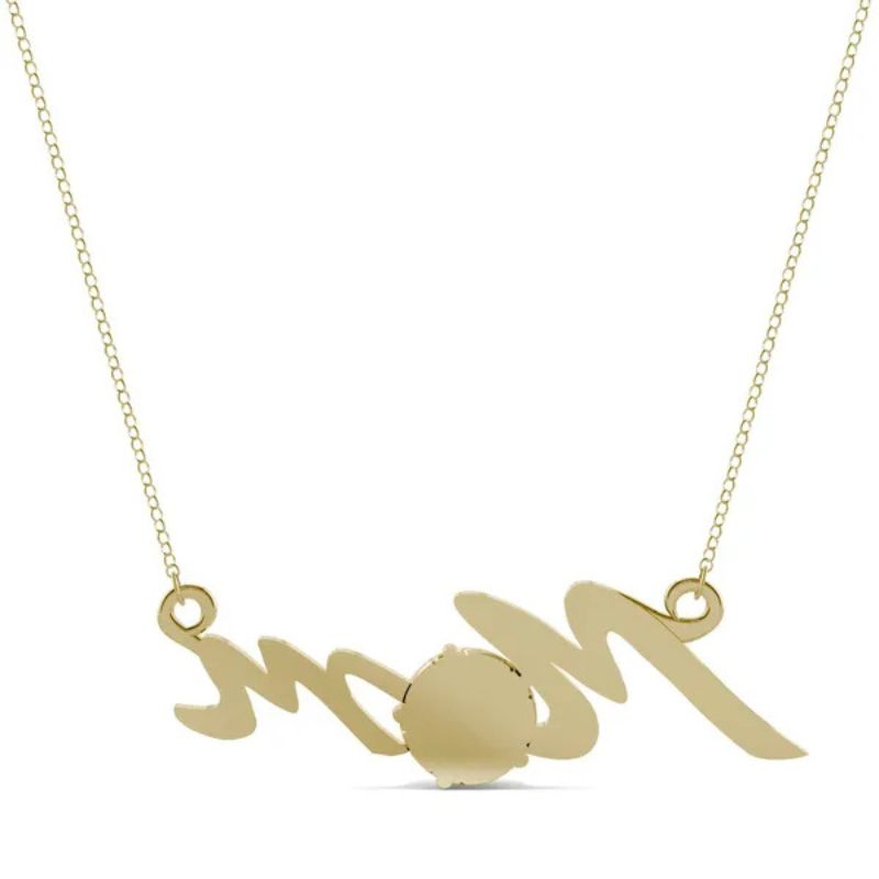 Custom Name Round Moissanite Personalized Necklace