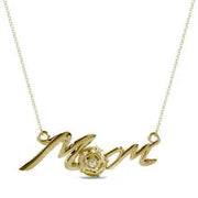 0.10 Ct Real diamond necklace with natural diamonds in gold setting.