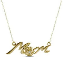 0.10 Ct Real diamond necklace with natural diamonds in gold setting.