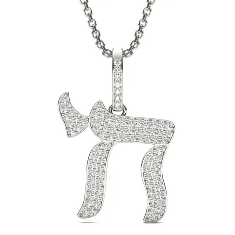 Personalized Round Moissanite "Chai" Necklace