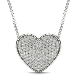 2.03 Ct Real diamond necklace with natural diamonds in gold setting.