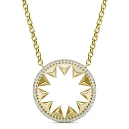 0.94Ct Gold bow necklace pendant with ribbon-inspired design.