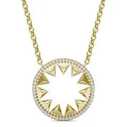 0.94Ct Gold bow necklace pendant with ribbon-inspired design.