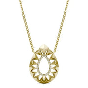 0.58 Ct Womens gold necklace with delicate chain and pendant.