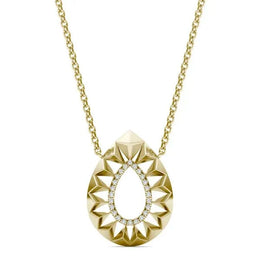 0.58 Ct Womens gold necklace with delicate chain and pendant.