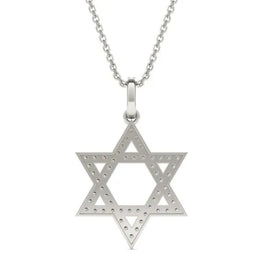 Star of David Round Moissanite Diamond Necklace