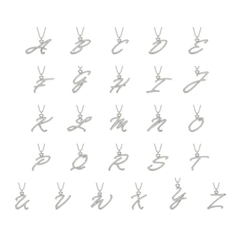 Elegance Round Moissanite M Letter Alphabet Necklace