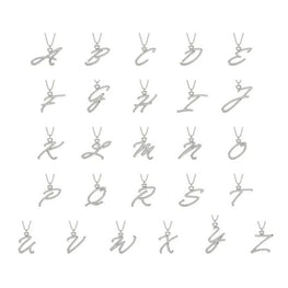 Elegance Round Moissanite M Letter Alphabet Necklace