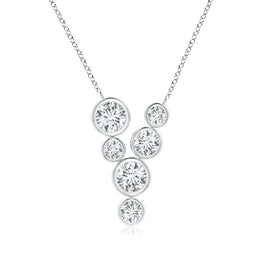 Vertical Cluster Moissanite Modern Necklace