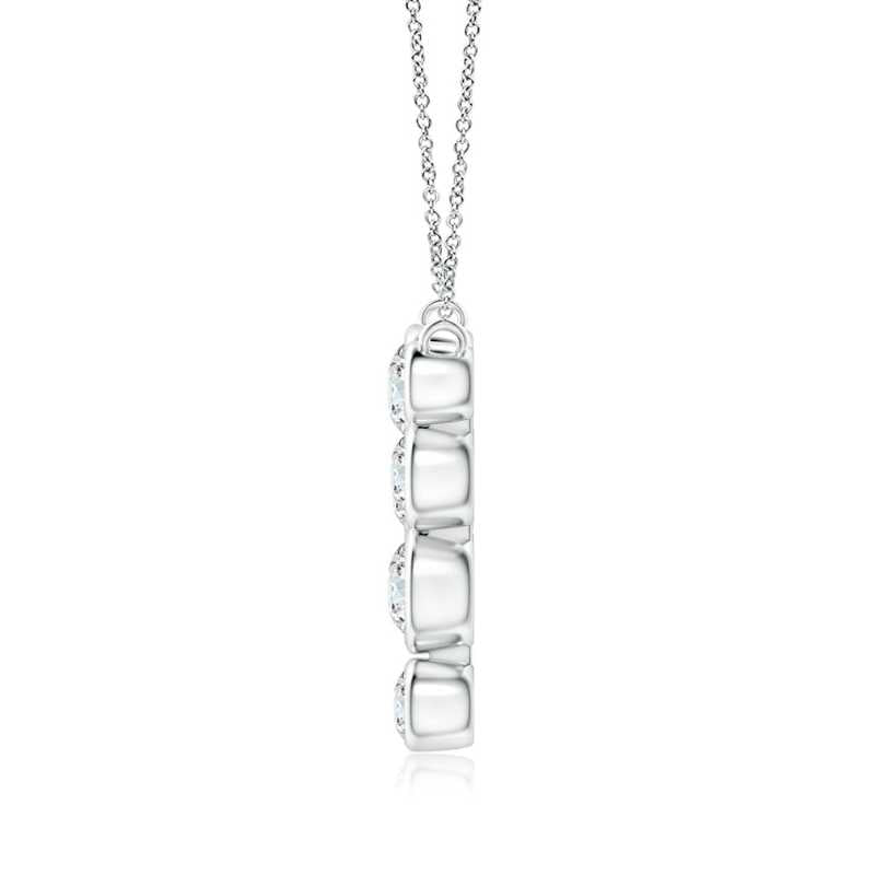 Vertical Cluster Moissanite Modern Necklace