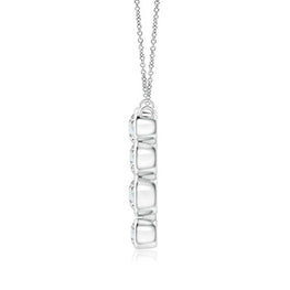 Vertical Cluster Moissanite Modern Necklace