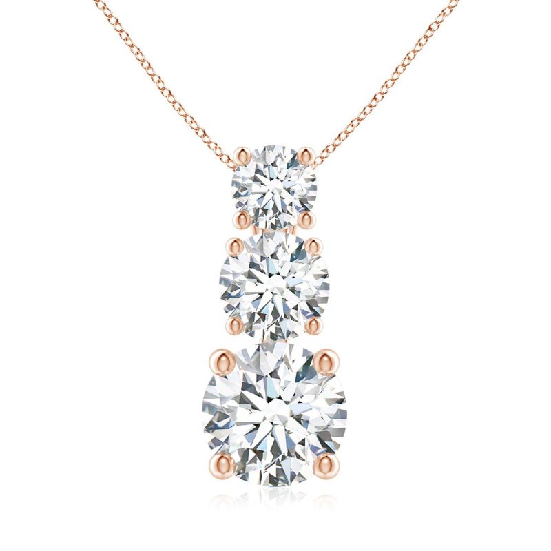 Three-Stone Moissanite Diamond Necklace