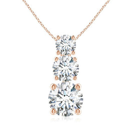 Three-Stone Moissanite Diamond Necklace