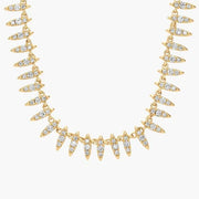 3.67 Ct Gold bow necklace pendant with ribbon-inspired design.