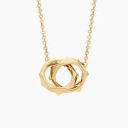 Yellow gold initial necklace with letter pendant Women Special.