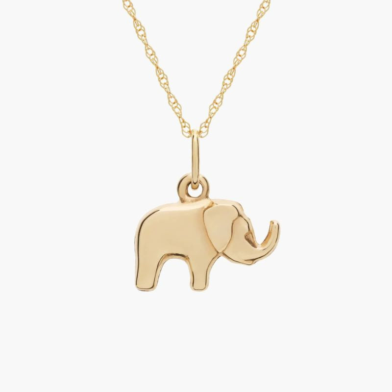 Yellow Gold Plated Elephant Necklace