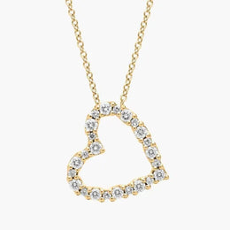 1.80 Ct dainty moissanite heart necklace in 14K yellow gold with sparkling heart-shaped pendant