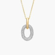 2.19 Ct Gold and turquoise necklace with blue gemstone and gold chain.