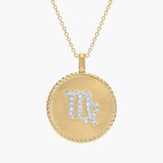 0.76 Ct Real diamond necklace with natural diamonds in gold setting.