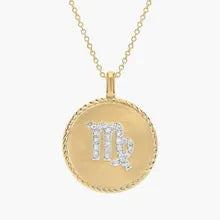 0.76 Ct Real diamond necklace with natural diamonds in gold setting.