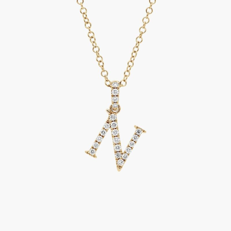 Personalized Moissanite Initial Necklace