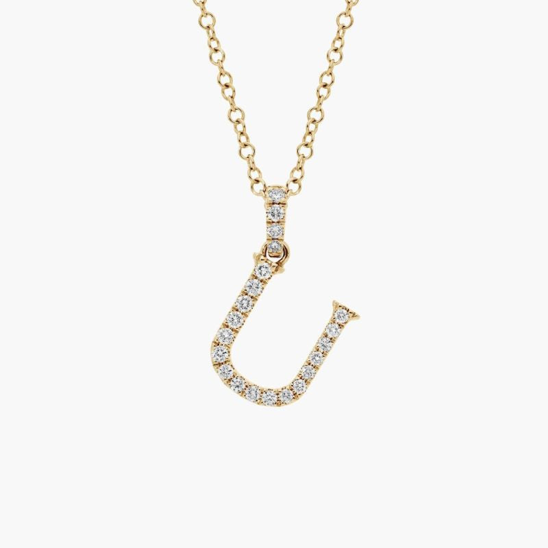 Moissanite Initial Letter Necklace