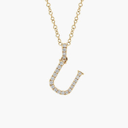 Moissanite Initial Letter Necklace