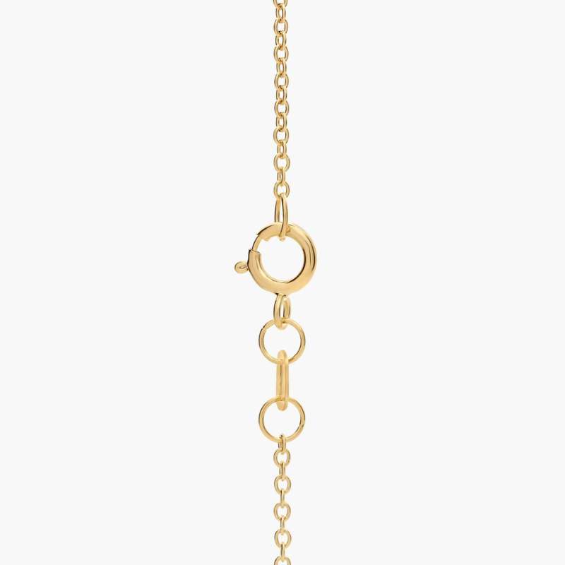 Round Coin Moissanite Initial Letter Necklace