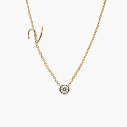 Personalized Mlossanite Initial Necklaces