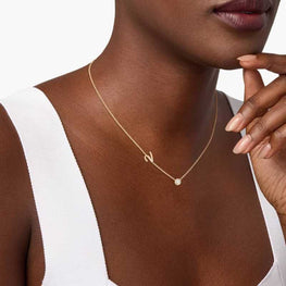 Personalized Mlossanite Initial Necklaces
