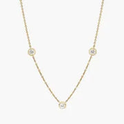 1.36 Ct Womens gold necklace with delicate chain and pendant.
