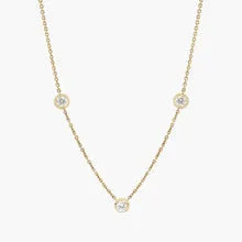 1.36 Ct Womens gold necklace with delicate chain and pendant.