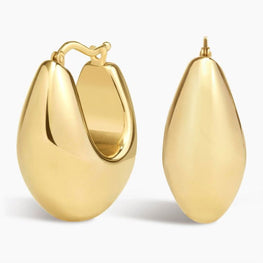 Ramona Tapered Hoop Earrings in 14K Yellow Gold Plated