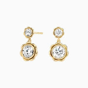 1.84 Ct Round Gold Plated Diamond Earrings For Women Collections 