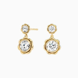 1.84 Ct Round Gold Plated Diamond Earrings For Women Collections 