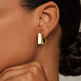 Electra Square Hoop Earrings in 14K Yellow Gold Plated