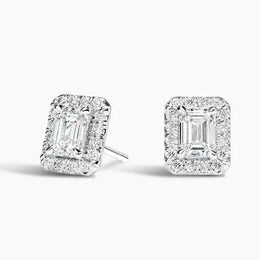 2.14 Ct Emerald Cut Diamond White Gold Plated Earrings Use Fo Jewerlly 