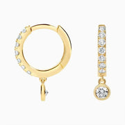 2.64 Ct Round Cut Gold Plated Diamond Earrings Use For Jewerlly. 