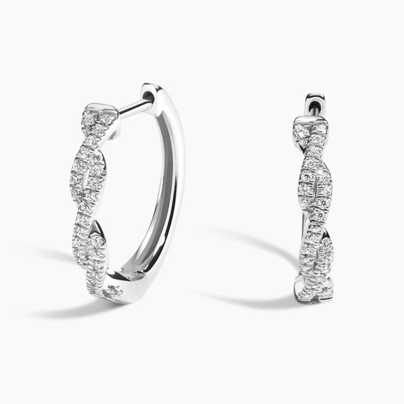 Twisted Moissanite Diamond Hoop Earrings