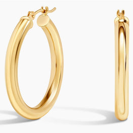 Small Perfect Hoop Earrings 14k Yellow Gold Plated