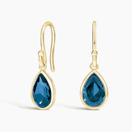 Blue Moissanite Diamond Drop Earrings