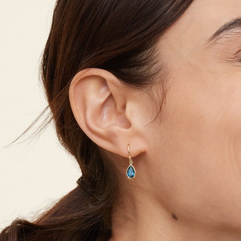 Blue Moissanite Diamond Drop Earrings