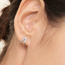 Moissanite Diamond Stud Earrings in Silver