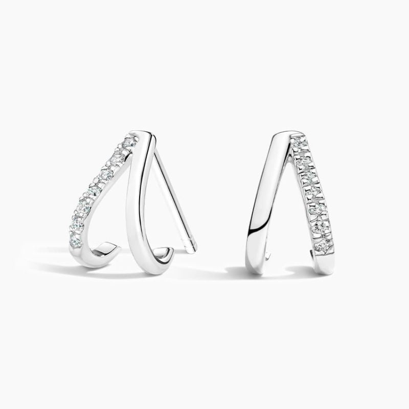 Moissanite Diamond Stud Earrings in Silver