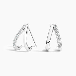 Moissanite Diamond Stud Earrings in Silver