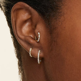 Moissanite Diamond Hoop Earrings 14k Yellow Gold Plated