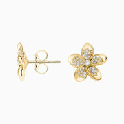 0.85 Ct Flora Shape Gold Plated Diamond Earrings Jewerlly 