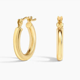 Small Hoop Earrings In 14k Yellow Gold Plated